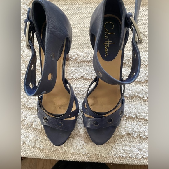 Cole Haan Blue Leather Strappy Sandals Sz 8 - Picture 4 of 6
